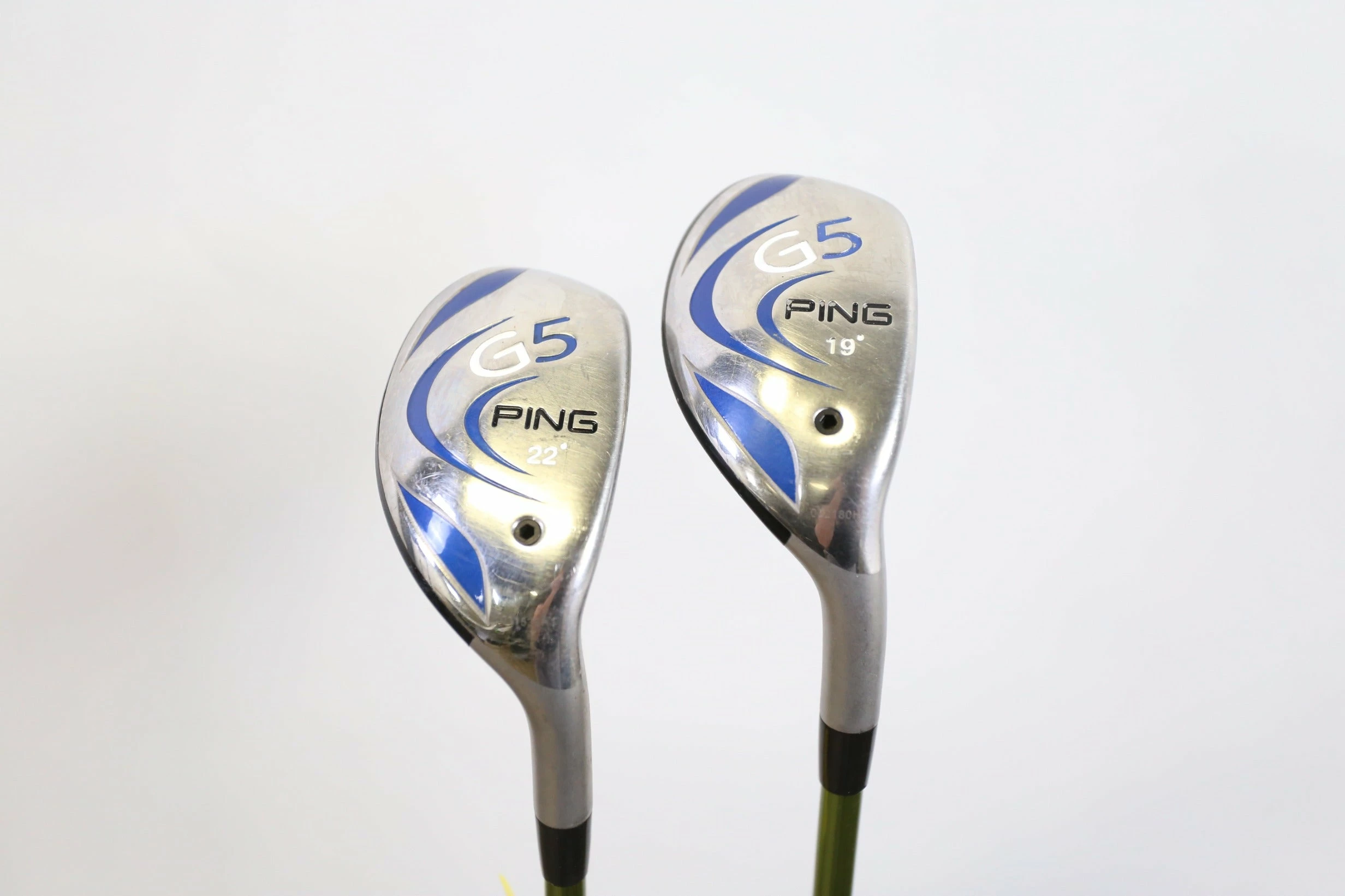 Ping G5 19*, 22* Hybrid Set RH Aldila Graphite Shafts Stiff Flex
