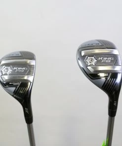 Cobra King F8 Black 19* & 22* Hybrid Set RH Aldila Rogue Shafts Stiff Flex